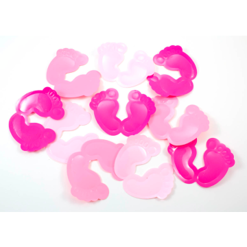 Pink og lyserød baby fødder konfetti - 8,5  6,5 cm