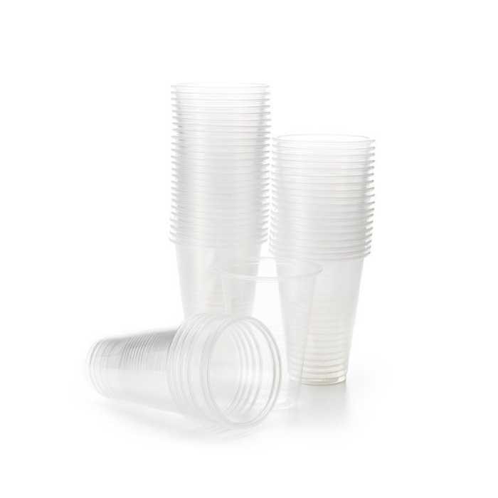 0,5 liter plastikkrus 50x transparent ølkrus 