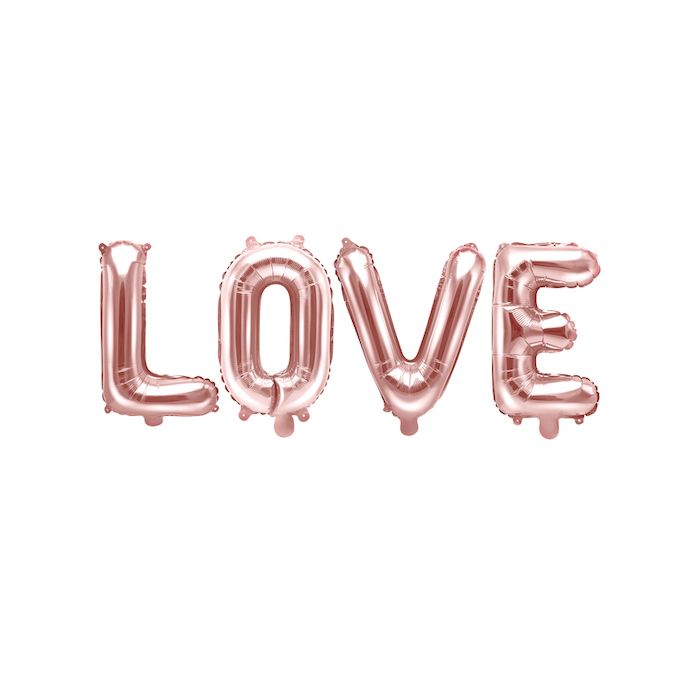 Folieballon love rosa gold - 35x140 cm