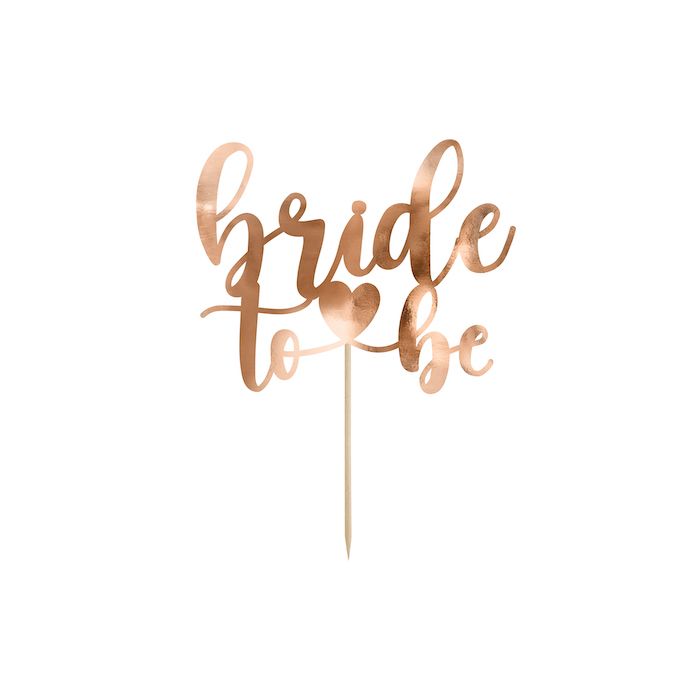 Rose gold "Bride To Be" kagedekoration - 17,5 cm