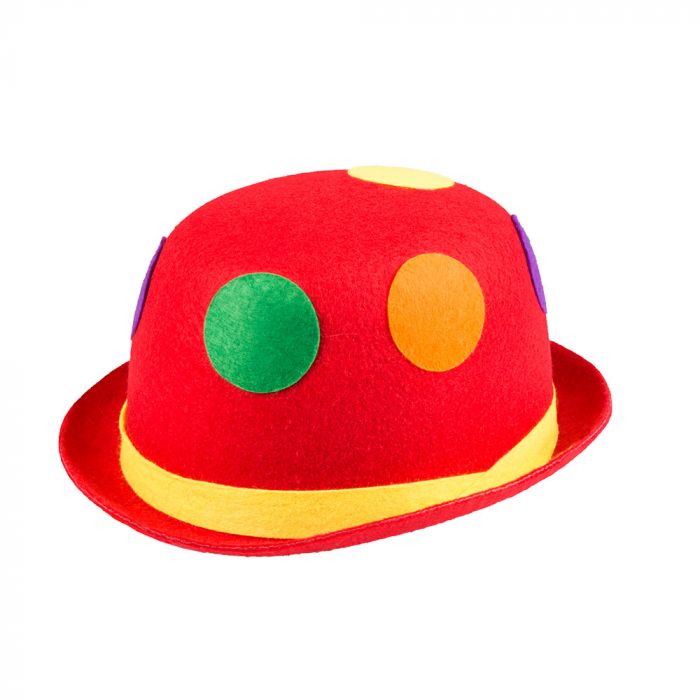Klovne bowler hat i Rød 
