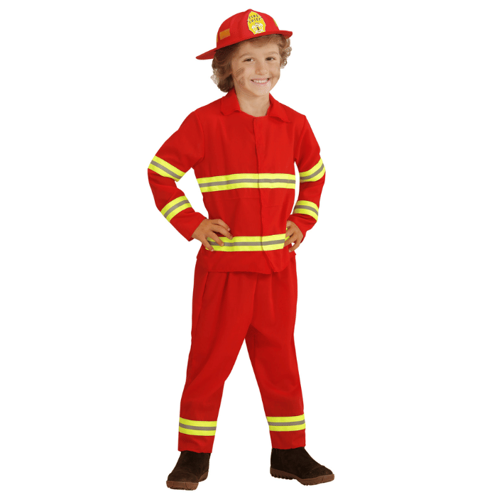 Rød brandmand kostume til børn