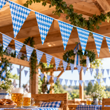 Oktoberfest guirlande m. flag - 10 meter