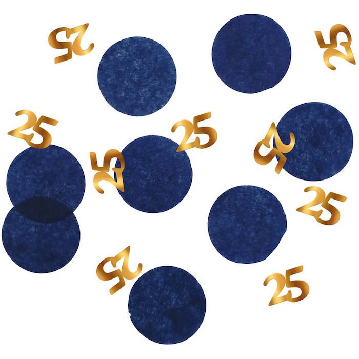 25 års konfetti blå - 25 g