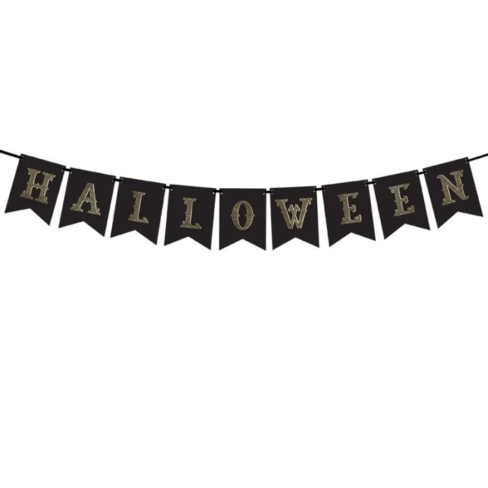 Halloween banner sort guirlande - 2,5 meter