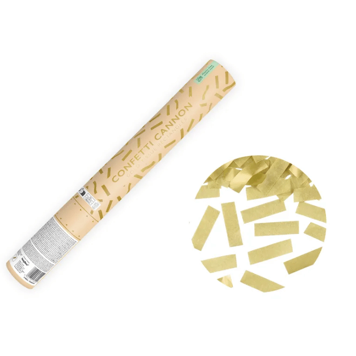 Guld papir konfettirør - 40 cm