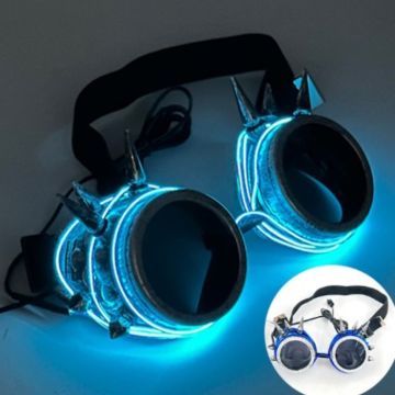 LED brille med pigge blå - onesize