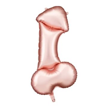 Folieballon penis i rosa guld - 55,5x112 cm