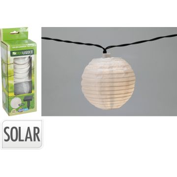 Solcellelampioner hvide 10 stk. med varmhvid LED