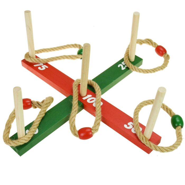 Ringspil i træ inkl 5 ringe