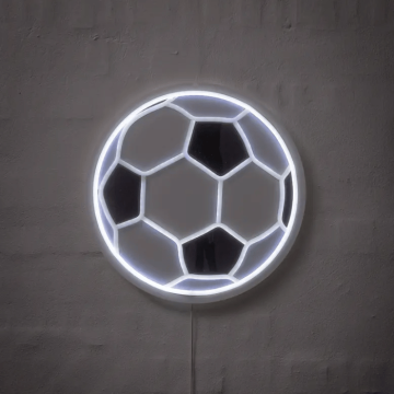 Fodbold neon LED skilt - 32 cm