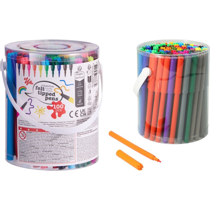 Filtpenne 100 stk. i 20 farver