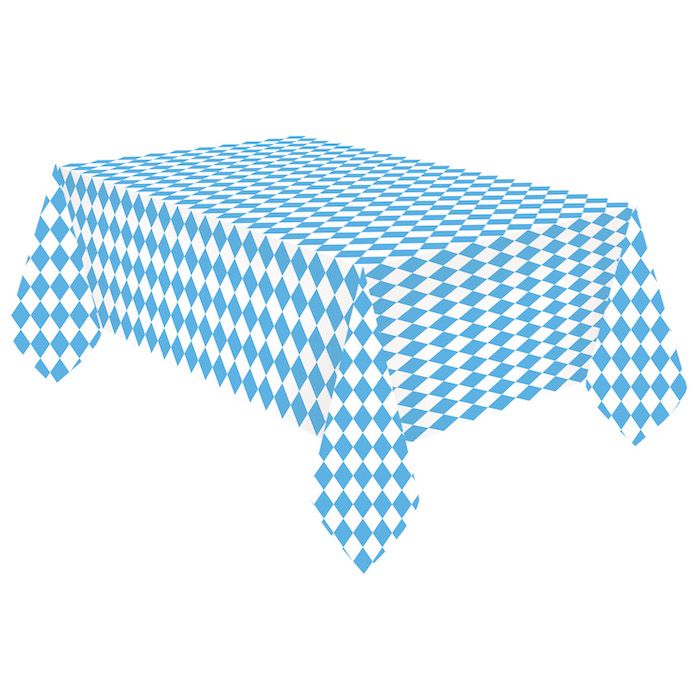 Oktoberfest papir dug blå/hvid ternet - 115 x 175 cm