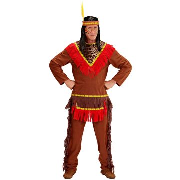 Indianerkostume med leopardindsats
