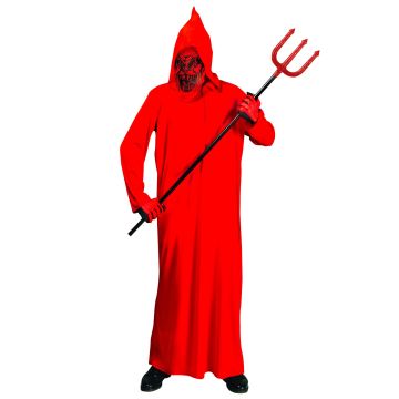 Djævlekåbe med hætte og maske