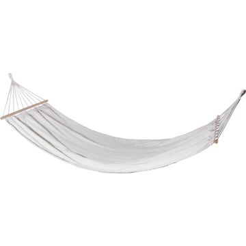Hængekøje i bomuld og polyester med træstænger, 200 x 100 cm
