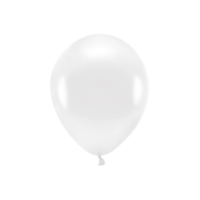 Metallic Hvid Balloner 10x - 30 cm 