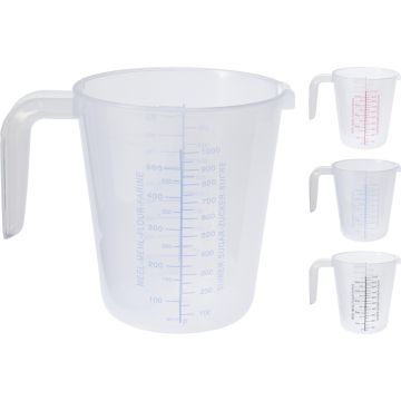 Gennemsigtig målekande med hank 1 liter