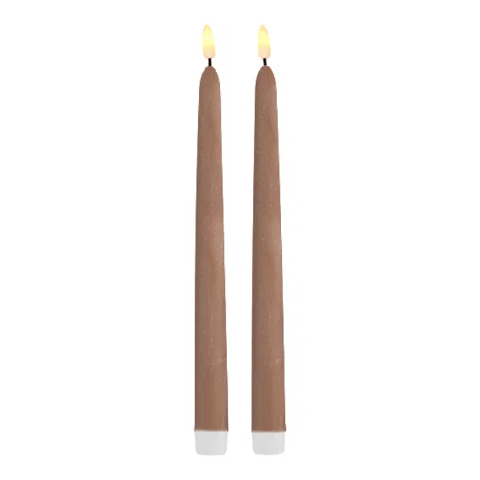 LED stagelys 2x brun - 2x25 cm