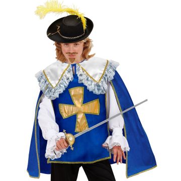 Musketerkappe til drenge i blå