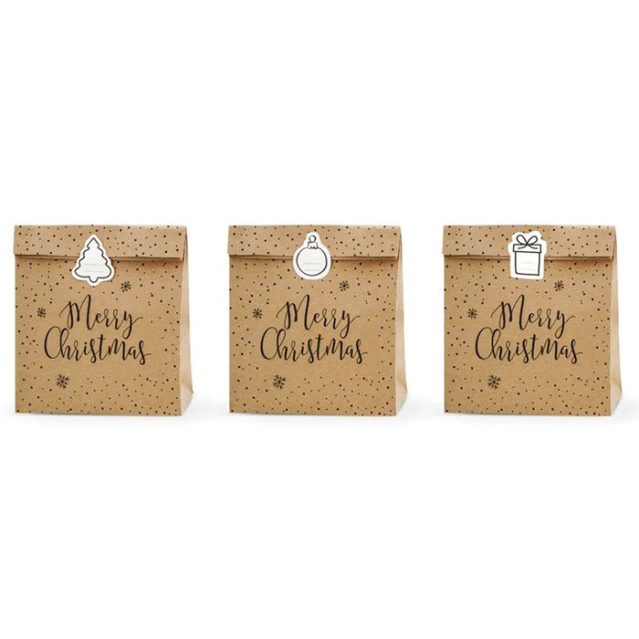 Merry Christimas julegaveposer 3x - 27 cm 