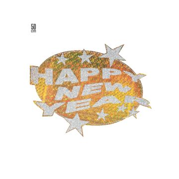 Happy new year glitter dekorationsskilt 12x - 50 cm
