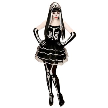 Skeletkjole til damer med handsker