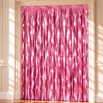 Lyserød Glimmerforhæng - 100 x 240 cm