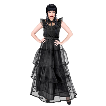 Gotisk balkjole kostume sort