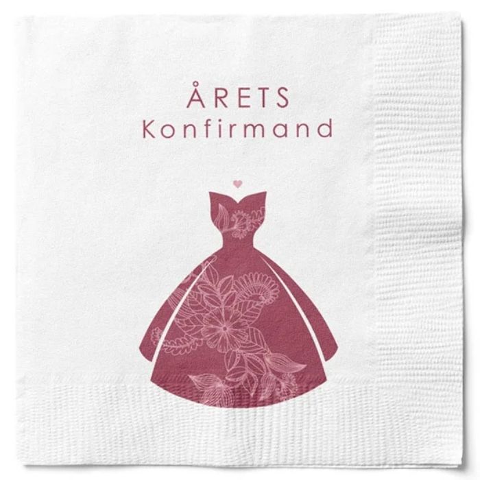 Servietter årets konfirmand pige 20x Det Gamle Apotek