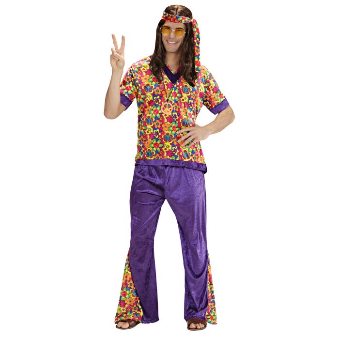 Hippie kostume til herrer i velour