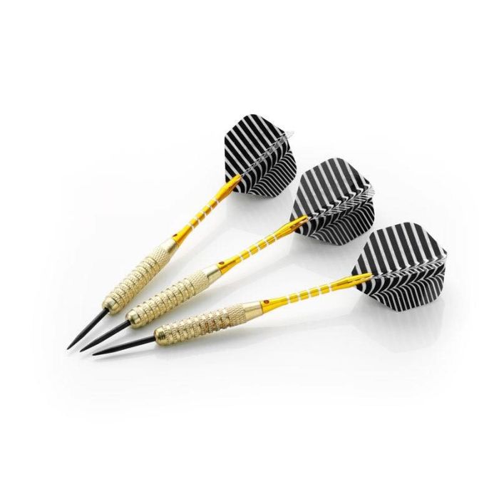 Dartpile guld og sort metal 3x