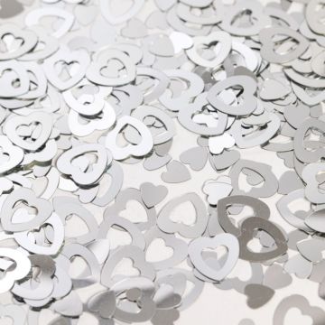Konfetti hjerter sølv - 14 g