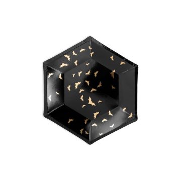 Halloween flagermus paptallerkener 6 stk.