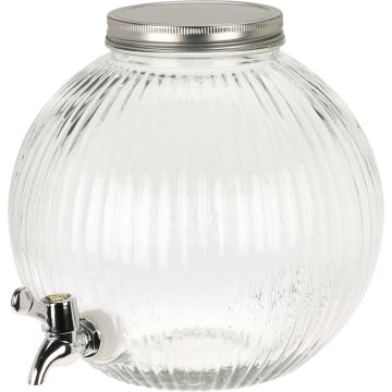 Drikkevaredispenser i riflet glas med hane 5,5 liter