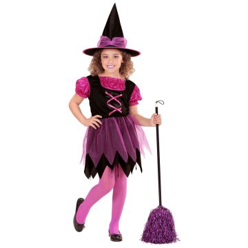Pink heksekostume med flagrende nederdel
