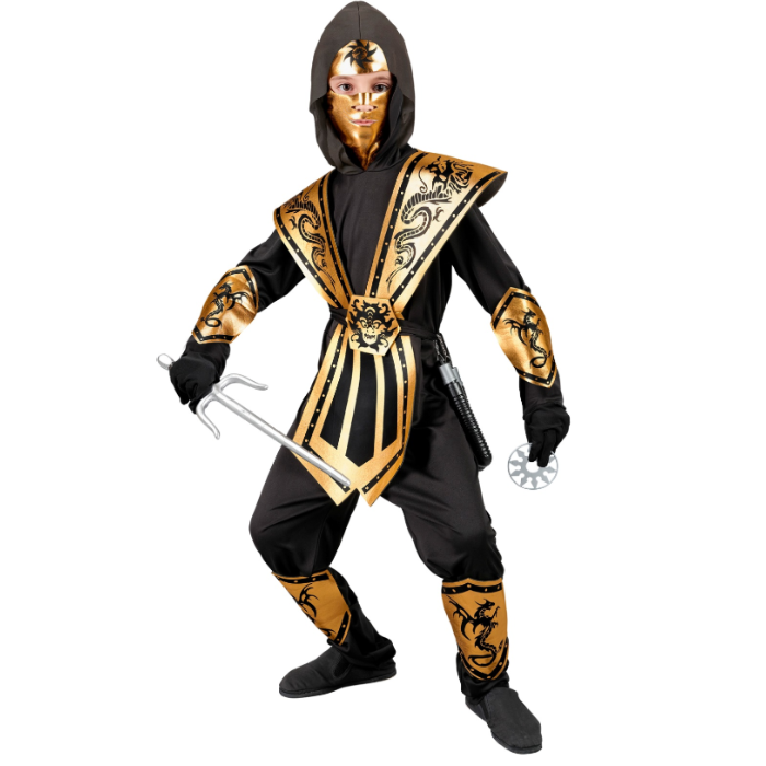 Guld ninja kostume til børn