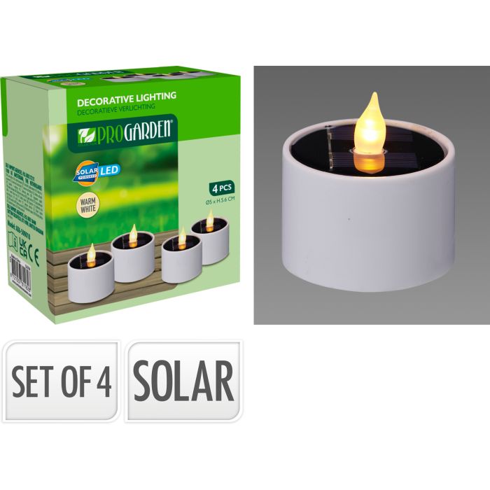 Solcellefyrfadslys 4 stk. med blinkende LED