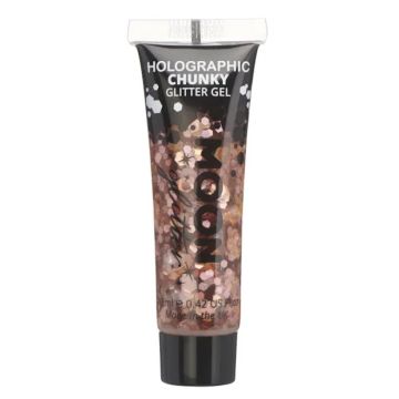 Holografisk Chunky Glitter Gel Rose Gold 12 ml Moon Creations