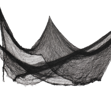 Sort net spindelvæv dekoration - 0,7x9,8 m
