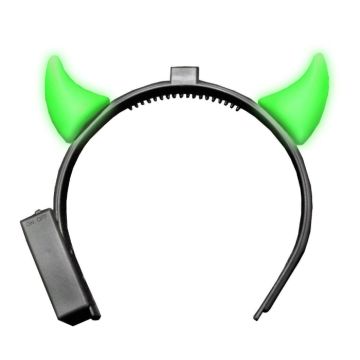 Djævlehorn med lys inkl batterier grøn