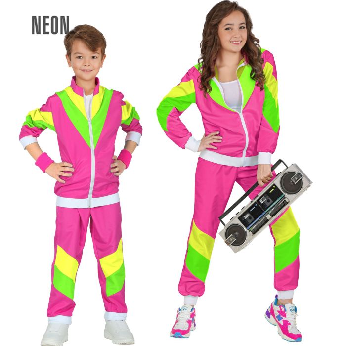 Pink 80'er sportsdragt til børn