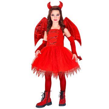 Djævlekostume til piger - 5 dele