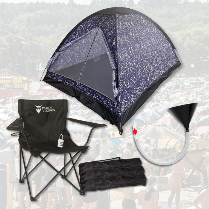 Festivalpakke 4 personer premium - BJORN telt, festivalstol m.m. 
