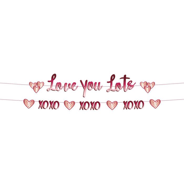 "Love You Lots" hjerte-guirlande - 14 x 150 cm