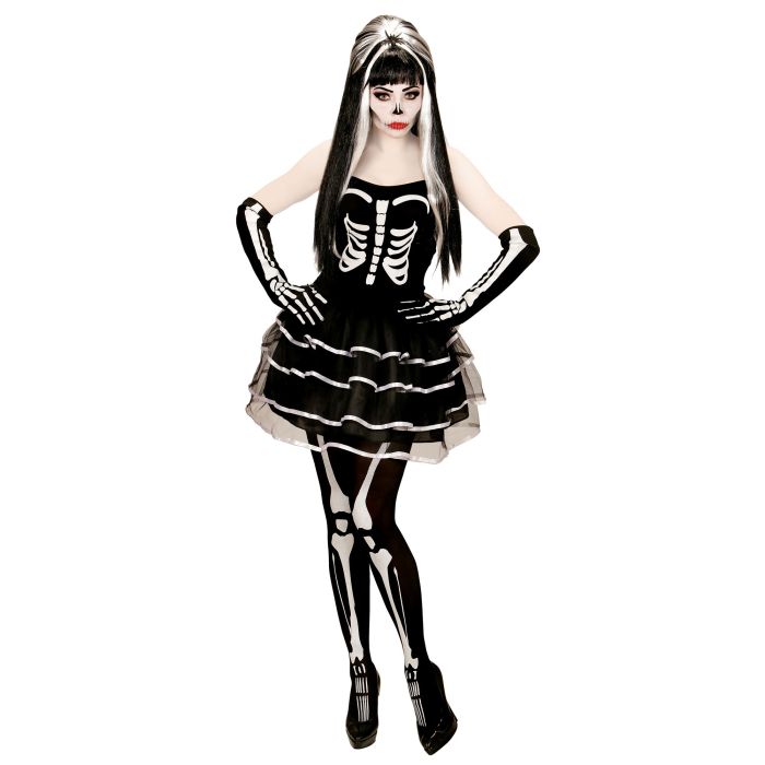 Skeletkjole til damer med handsker