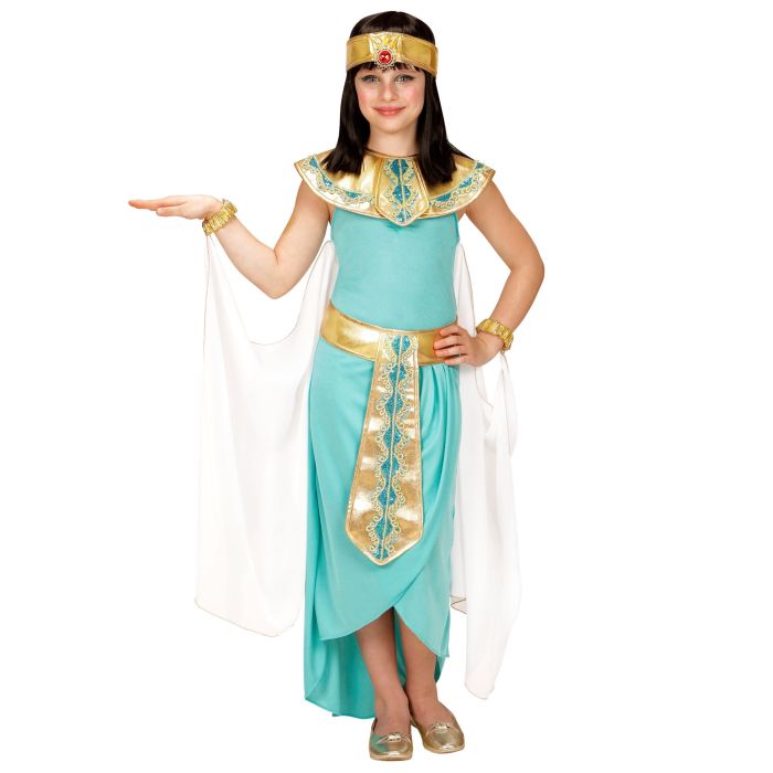 Egyptisk dronning kostume i turkis til piger