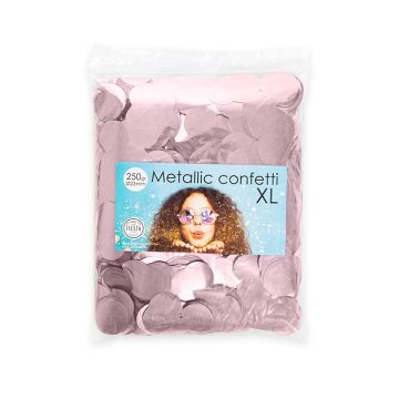Rundt Metallisk Pink Konfetti - 250 gram
