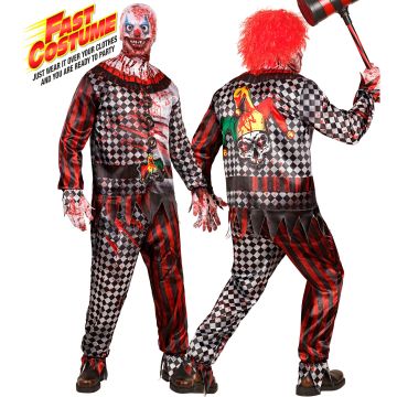 Ond klovn kostume til herrer med maske