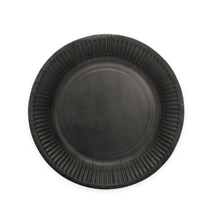 Sort pap tallerkner 8x - Ø 23 cm
